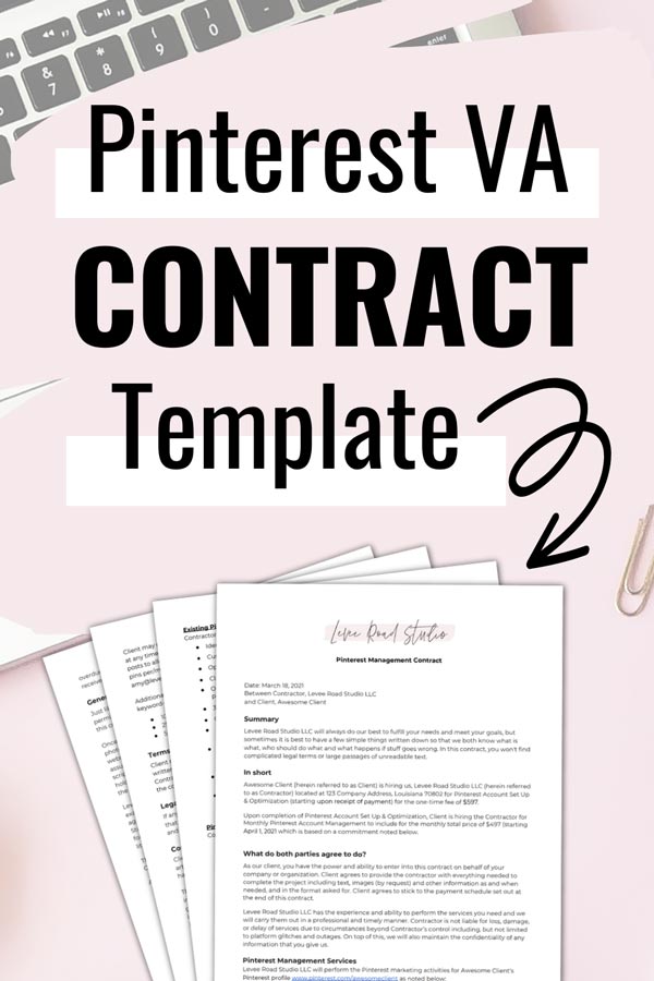 a Pinterest manager contract template, offering a useful resource for creating Pinterest management agreements