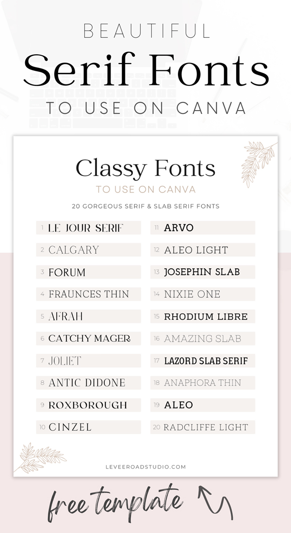 Best Slab Serif Fonts on Canva (Part 2) | Levee Road Studio