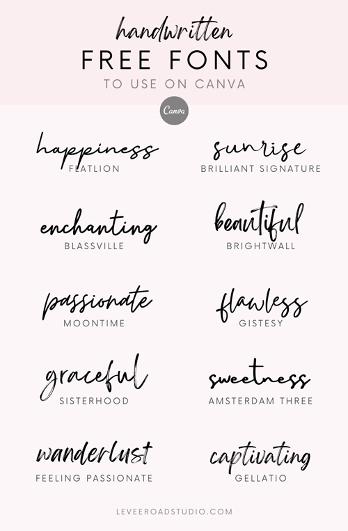 Nice Cursive Font On Canva