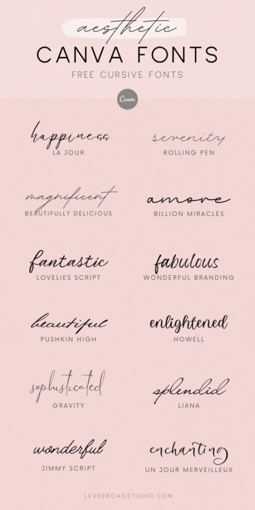 Best Free Cursive Fonts on Canva | Levee Road Studio
